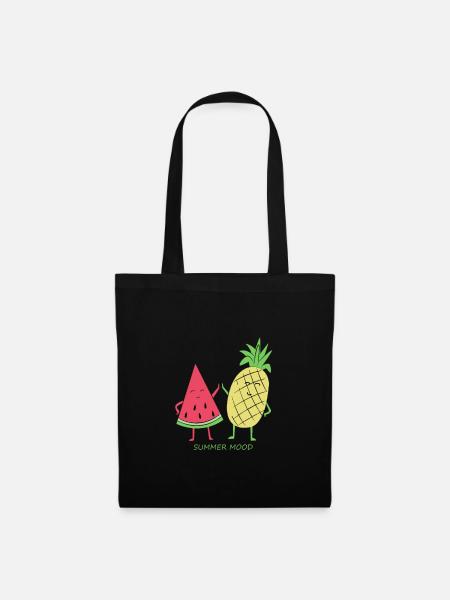 Summer Mood Wassermelone Ananas - Stoffbeutel - Schwarz