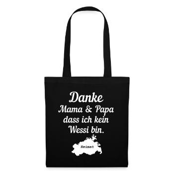 Merci maman et papa que je ne suis pas une wessi - Sac en tissu - noir - Devant