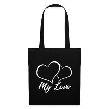 Mon amour - Sac en tissu - noir - Devant
