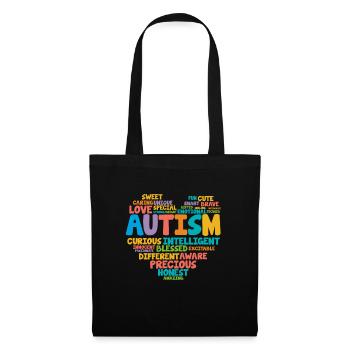 Autismus Asperger Autist Autisten Autism Geschenk - Stoffbeutel - Schwarz - Vorne
