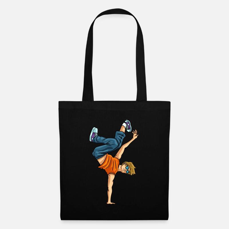 Breakdance Breaking Breaker Hip Hop Break Geschenk - Stoffbeutel - Schwarz