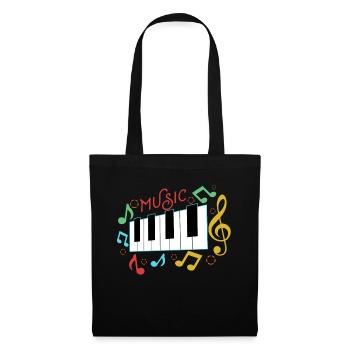musique - Sac en tissu - noir - Devant