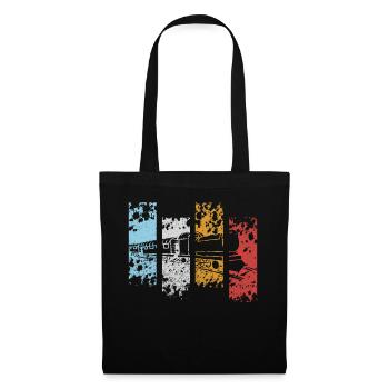 Train Trains Retro Vintage Locomotive Gift Geek - Tote Bag - black - Front