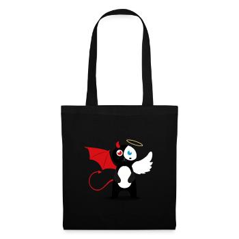 Cat Cat Angel Devil Evil Good Cute Meow - Tote Bag - black - Front