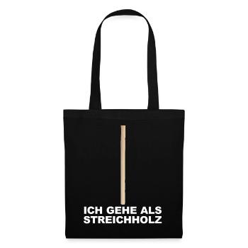 Karneval Fasching Fastnacht Kostüm Streichholz - Stoffbeutel - Schwarz - Vorne