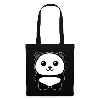 Panda - Stoffbeutel - Schwarz - Vorne