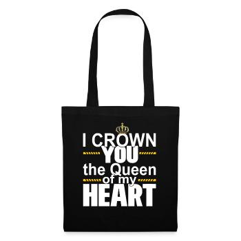 QUEEN OF MY HEART GIFT FOR VALENTINE´S DAY HIM HER - Stoffbeutel - Schwarz - Vorne