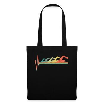 Retro Swimming Swimmer Athlete Sport - Tote Bag - black - Front