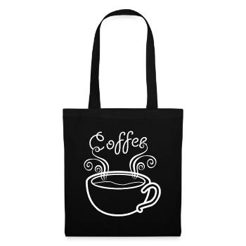 Café - café - Sac en tissu - noir - Devant