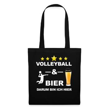 Volleyball beer drinking saying white - Tote Bag - black - Front