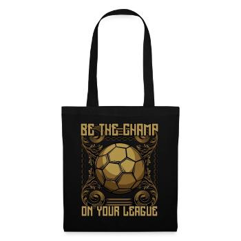 Être le champion | Cadeau de sport de ballon de football - Sac en tissu - noir - Devant