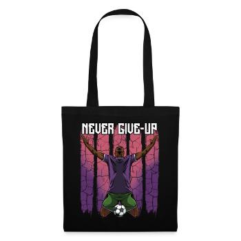 Ne jamais abandonner | Cadeau de motivation de football - Sac en tissu - noir - Devant
