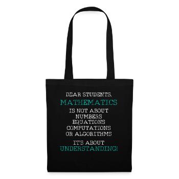 Math teacher letter student - Tote Bag - black - Front