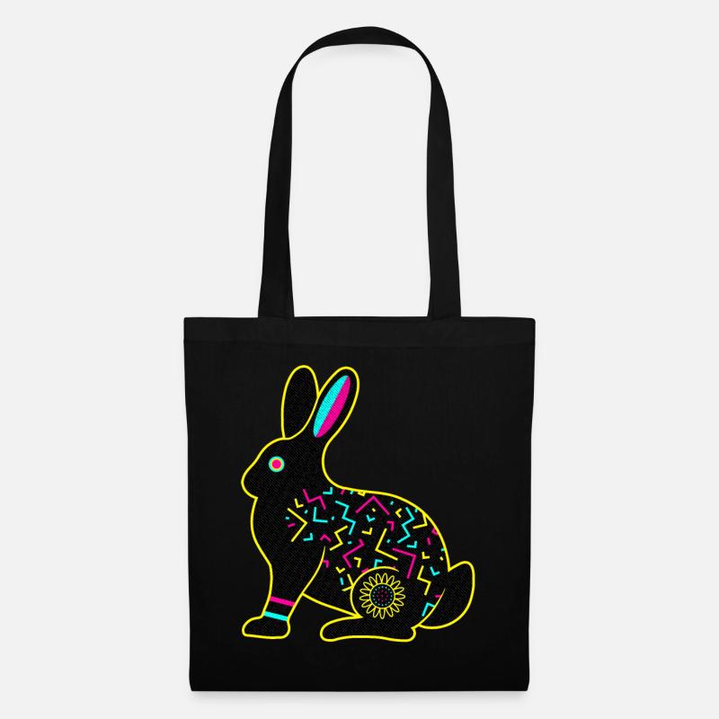 Neon bunny - Tote Bag - black