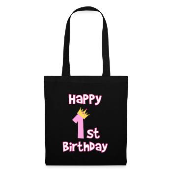 1st birthday 1 year children's birthday gift - Tote Bag - black - Front