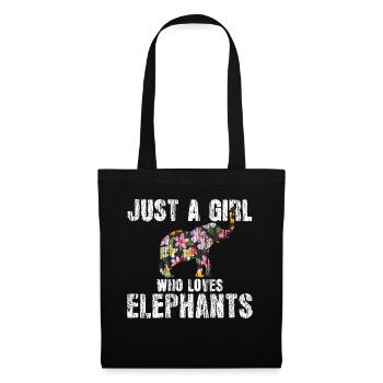 Elephant floral pattern animal - Tote Bag - black - Front
