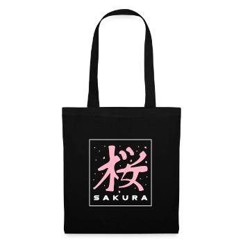 Sakura - Stoffbeutel - Schwarz - Vorne