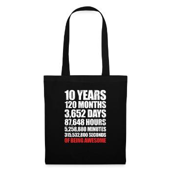 10ème anniversaire 10 ans 2009 2010 cadeau Bday - Sac en tissu - noir - Devant
