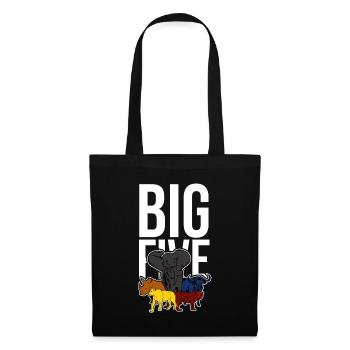 big five, safari, vacances, animaux, afrique - Sac en tissu - noir - Devant