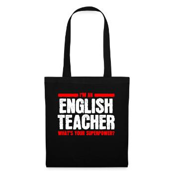 English teacher English superpower teacher - Tote Bag - black - Front