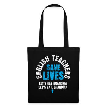 English Teacher Save Lives Funny Teacher Day - Tote Bag - black - Front