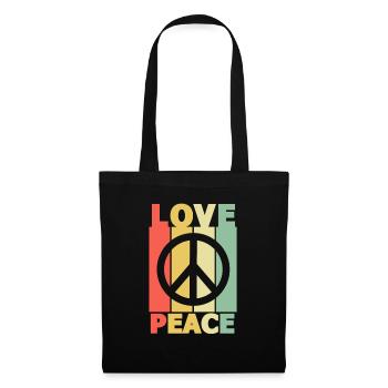 Années 70 Love Peace - Sac en tissu - noir - Devant
