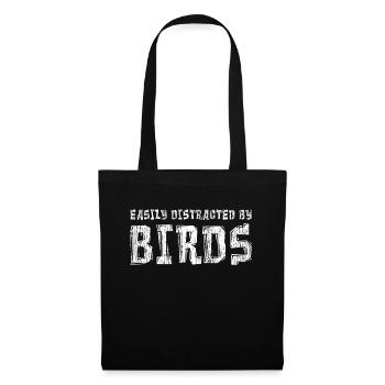 oiseau - Sac en tissu - noir - Devant