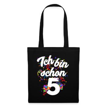 5ème anniversaire - Sac en tissu - noir - Devant
