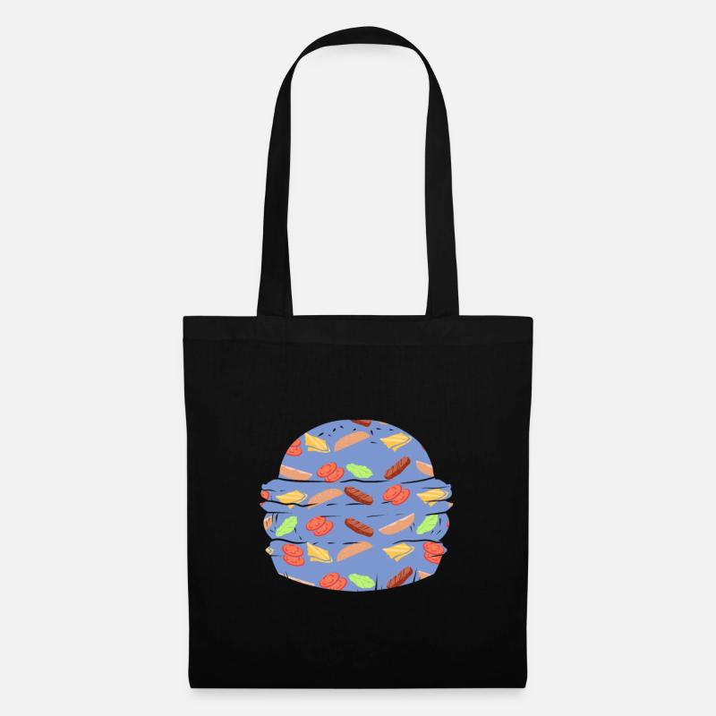 "BURGER" ~ hamburger de restauration rapide - Sac en tissu - noir