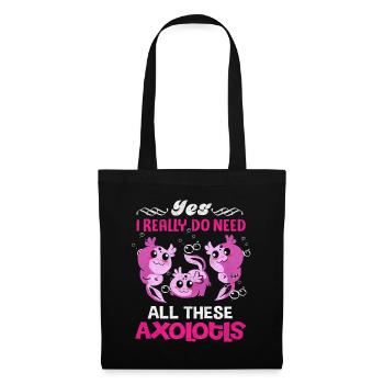 Axolotl - Sac en tissu - noir - Devant