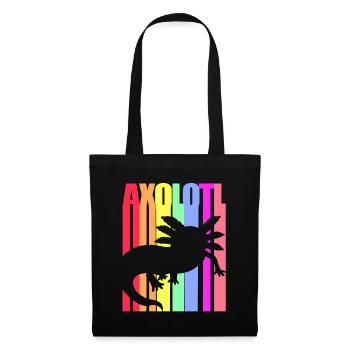 Axolotl Reptile Salamandre Aquarium Kawaii Lurch - Sac en tissu - noir - Devant