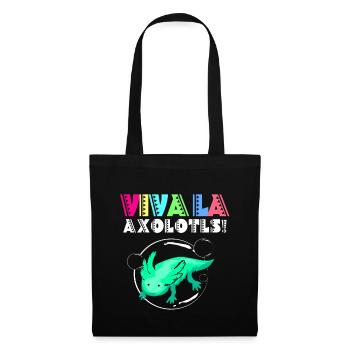 Axolotl Reptile Salamandre Aquarium Kawaii Lurch - Sac en tissu - noir - Devant