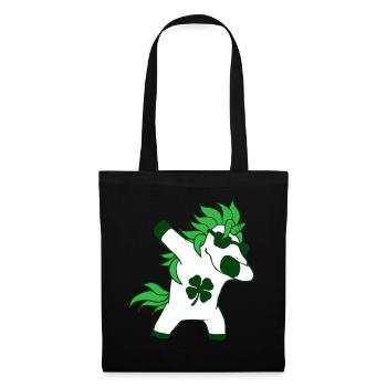 Le jour de la Saint Patrick dabs shamrock licorne - Sac en tissu - noir - Devant