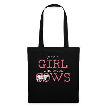 Vache fille amour vache - Sac en tissu - noir - Devant