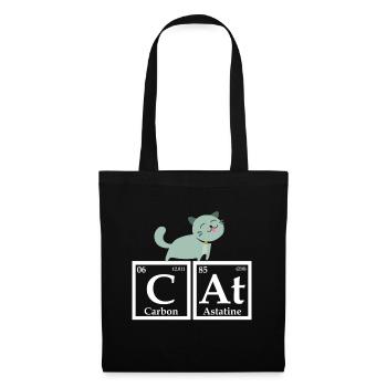 Chat comme éléments chimiques - Sac en tissu - noir - Devant