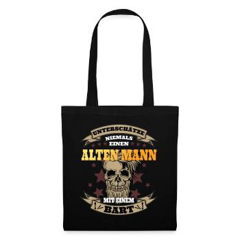 Vieil homme à la barbe - Sac en tissu - noir - Devant