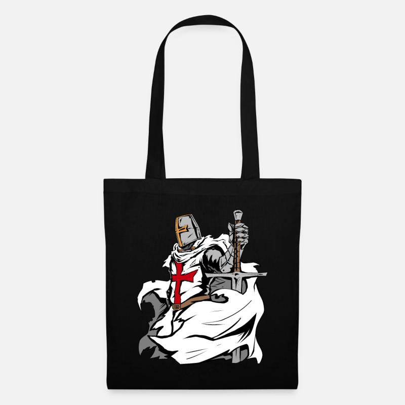 Templer Schwert Kreuz Deus Vult - Stoffbeutel - Schwarz