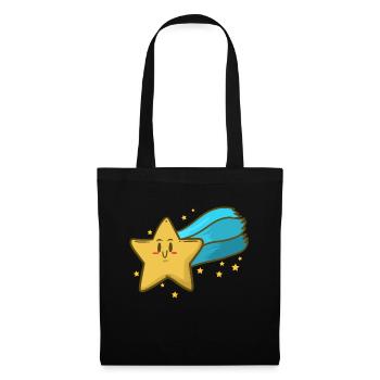 Idée de nuages d'étoiles nocturnes Night Moon Sparkle Chilling - Sac en tissu - noir - Devant