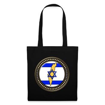 Carte du drapeau d'Israël - Sac en tissu - noir - Devant