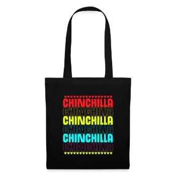 Chinchilla Geschenk Südamerika Nagetier Haustier - Stoffbeutel - Schwarz - Vorne