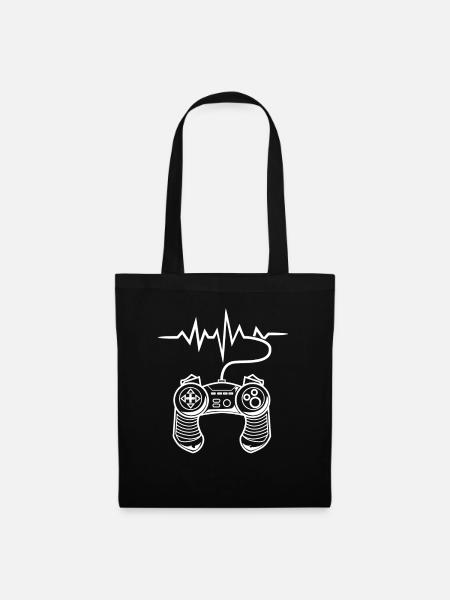 Heartbeat Controller Gaming Gamer Zocken Geschenk - Stoffbeutel - Schwarz