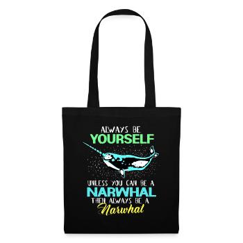 Narwhal Gift Unicorn Kawaii Whales Diving - Tote Bag - black - Front