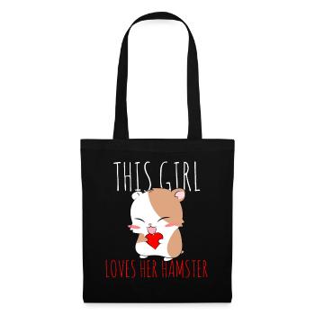Jour de la Saint-Valentin hamster - Sac en tissu - noir - Devant