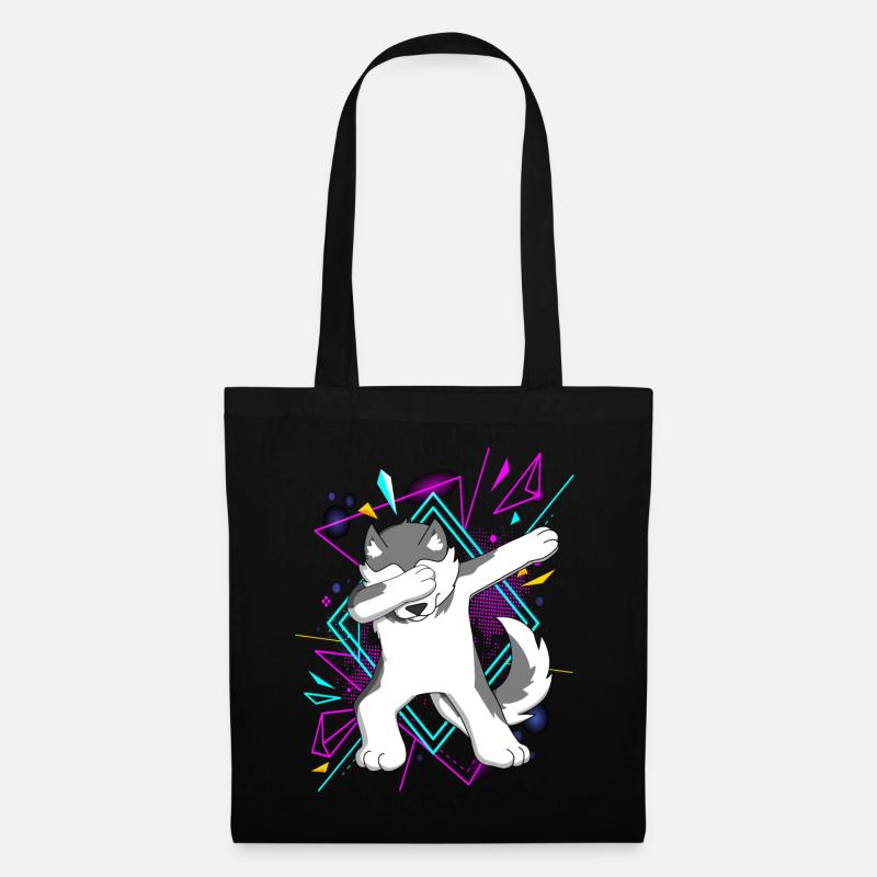 Dab Dabbing Husky Hund Dog Dancing Trend Geschenk - Stoffbeutel - Schwarz