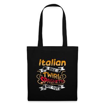 Pasta Spaghetti FSM Italien Nudeln Pesto Koch - Stoffbeutel - Schwarz - Vorne