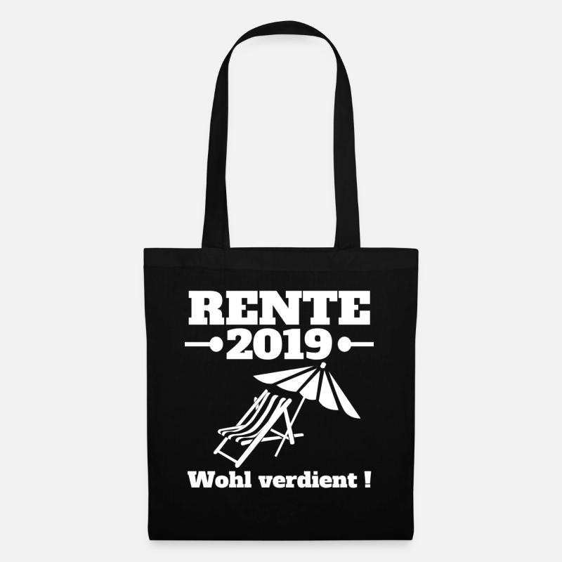 Rente 2019 T-Shirt Geschenk Arbeit Beruf - Stoffbeutel - Schwarz