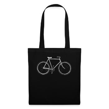 Altes Fahrrad - Stoffbeutel - Schwarz - Vorne