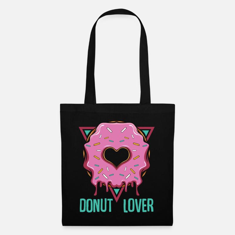 Donut Lover | Candy Zuckerguss Backwaren Geschenk - Stoffbeutel - Schwarz