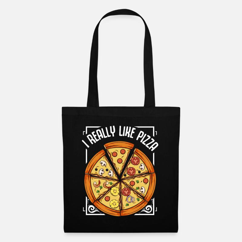 Pizza - Stoffbeutel - Schwarz