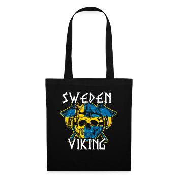 Suède Sverige Viking flag Scandinavie - Sac en tissu - noir - Devant